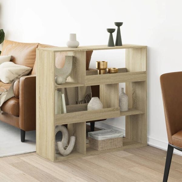 vidaXL sonoma t&ouml;lgy sz&iacute;nű szerelt fa t&eacute;relv&aacute;laszt&oacute; 100 x 33 x 94,5 cm