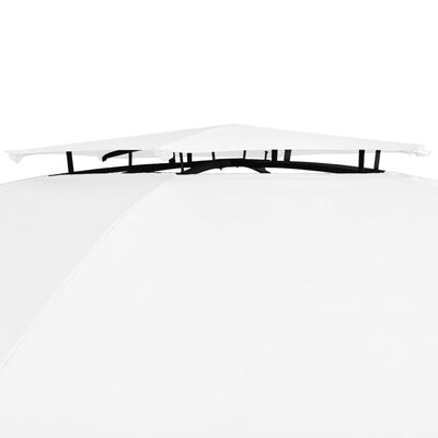 vidaXL fehér kerti pavilon függönyökkel 360 x 312 x 265 cm 180 g/m²