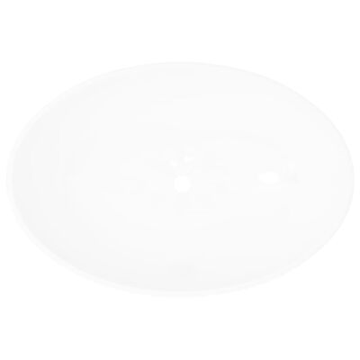 vidaXL fehér ovális kerámia mosdókagyló 40 x 33 cm