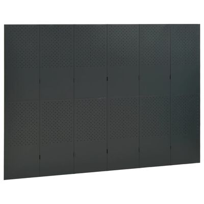 vidaXL antracitszürke acél 6-paneles paraván 240 x 180 cm
