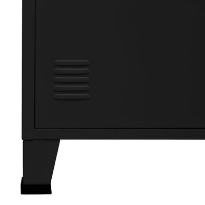 vidaXL fekete ipari stílusú acél könyvespolc 80 x 32 x 180 cm