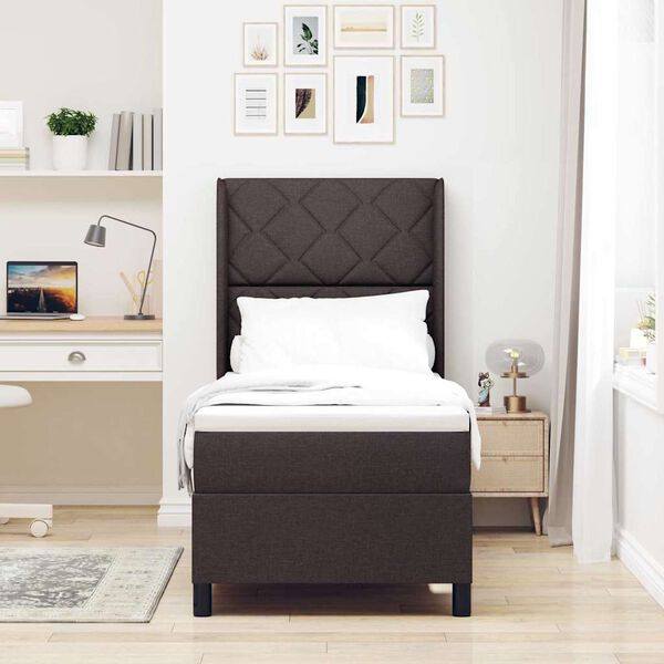 vidaXL Boxrug&oacute;s &aacute;gy matracmal S&ouml;t&eacute;t Barna 200 x 80 cm sz&ouml;vet