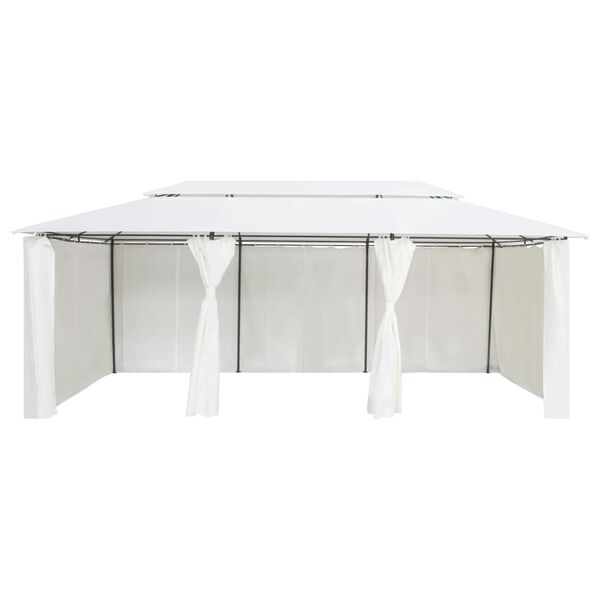 vidaXL fehér pavilon függönyökkel 600 x 298 x 270 cm 180 g/m²