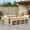 vidaXL 13 r&eacute;szes b&eacute;zs polyrattan kerti &eacute;tkezőgarnit&uacute;ra p&aacute;rn&aacute;kkal