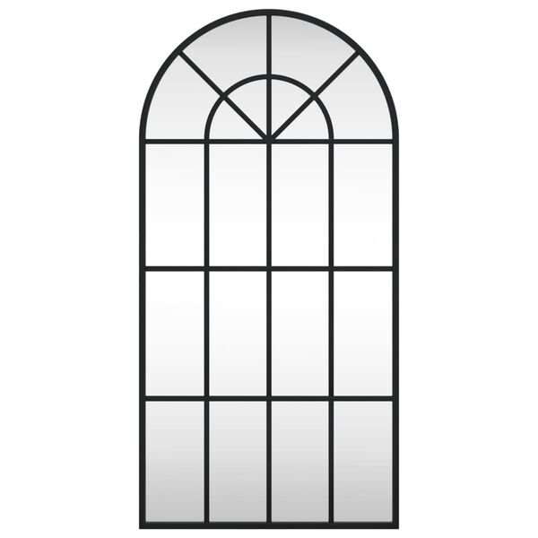 vidaXL fekete ívelt vas fali tükör 40 x 80 cm