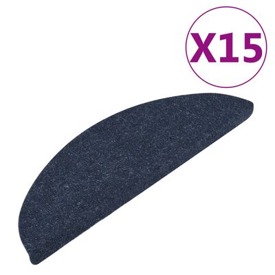 vidaXL 15 db kék öntapadó lépcsőszőnyeg 56x17x3 cm