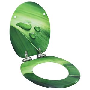 vidaXL z&ouml;ld v&iacute;zcseppmint&aacute;s MDF WC-&uuml;lőke lassan csuk&oacute;d&oacute; fed&eacute;llel