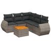 vidaXL 6 r&eacute;szes sz&uuml;rke polyrattan kerti &uuml;lőgarnit&uacute;ra p&aacute;rn&aacute;kkal