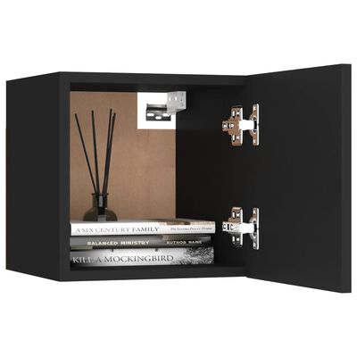 vidaXL 2 db fekete falra szerelhető TV-szekrény 30,5 x 30 x 30 cm