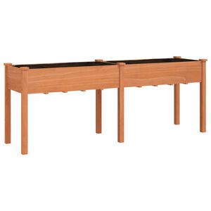 vidaXL barna t&ouml;m&ouml;r fenyőfa kerti &uuml;ltetől&aacute;da b&eacute;l&eacute;ssel 203x53x76 cm