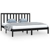vidaXL Super King fekete t&ouml;m&ouml;r fenyőfa &aacute;gykeret 180 x 200 cm