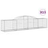 vidaXL 13 db &iacute;ves horganyzott vas gabion kos&aacute;r 300x50x60/80 cm
