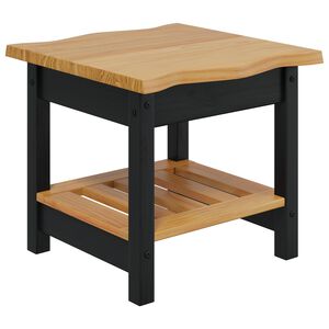 VidaXL Oldal asztal EKAI Fekete 50 x 50 x 45,5 cm T&ouml;m&ouml;r Fenyőfa