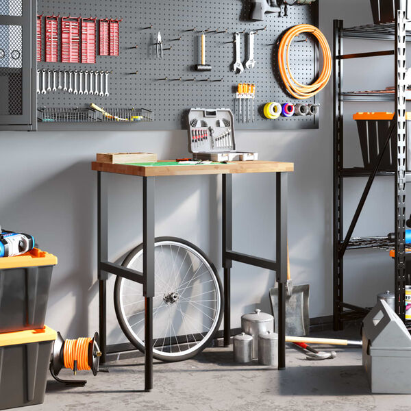 vidaXL tömör bükkfa négyszög alakú munkapad 80 x 60 x (73-99,5) cm