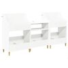 vidaXL M&eacute;dia Polcok Szett 3 db Feh&eacute;r 212 x 46 x 112 cm Szerelt Fa