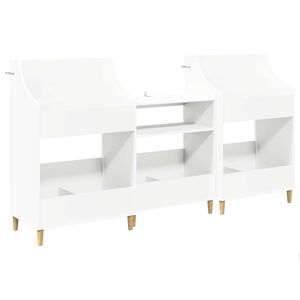 vidaXL M&eacute;dia Polcok Szett 3 db Feh&eacute;r 212 x 46 x 112 cm Szerelt Fa