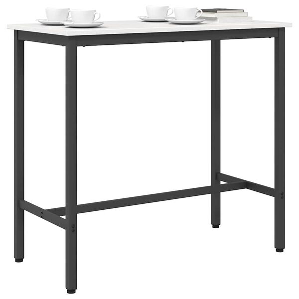 vidaXL asztal Feh&eacute;r 100 x 50 x 91 cm Műszaki fa &eacute;s ac&eacute;l