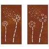vidaXL 2 db vir&aacute;gmint&aacute;s corten ac&eacute;l kerti fald&iacute;sz 105 x 55 cm