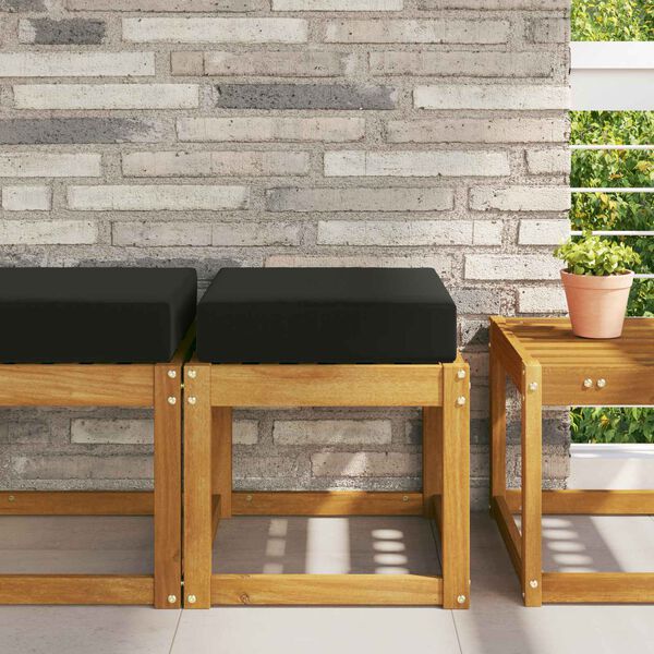 vidaXL K&uuml;lt&eacute;ri &uuml;lőp&aacute;rna Fekete 40 x 40 x 8 cm 100% poli&eacute;szter