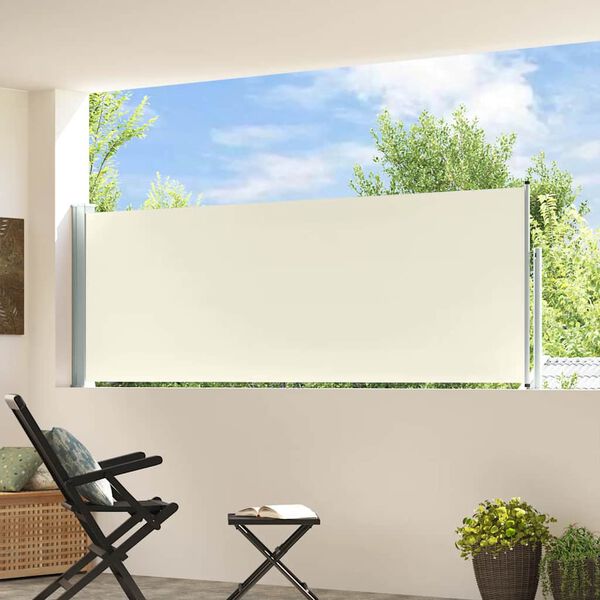 vidaXL kr&eacute;msz&iacute;nű kih&uacute;zhat&oacute; oldals&oacute; teraszi napellenző 100 x 300 cm