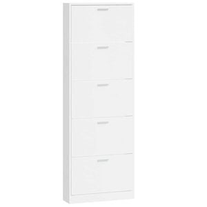 vidaXL magasf&eacute;nyű feh&eacute;r szerelt fa cipőszekr&eacute;ny 59 x 17 x 169 cm