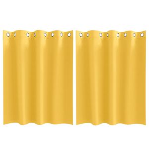 vidaXL Fekete F&uuml;gg&ouml;ny Gyűrűkkel 2 pcs Must&aacute;r s&aacute;rga 140 x 140 cm