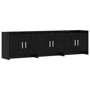 vidaXL TV szekr&eacute;ny 168 x 33 x 47 cm Fekete T&ouml;lgy Szerelt Fa