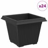 vidaXL N&eacute;gyzet Vir&aacute;gcser&eacute;p 24 db Fekete 33 x 33 x 26 cm Műanyag