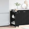 vidaXL Cabinet kerékkel Musta tammi 60 x 22 x 79 cm Faanyag