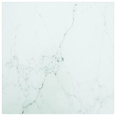 vidaXL fehér edzett üveg asztallap márványdizájnnal 30 x 30 cm 6 mm
