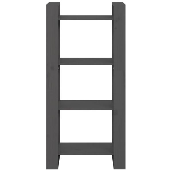 vidaXL szürke tömör fa könyvszekrény/térelválasztó 60 x 35 x 125 cm