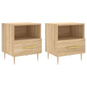 vidaXL 2 db sonoma t&ouml;lgy sz&iacute;nű szerelt fa &eacute;jjeliszekr&eacute;ny 40x35x47,5 cm