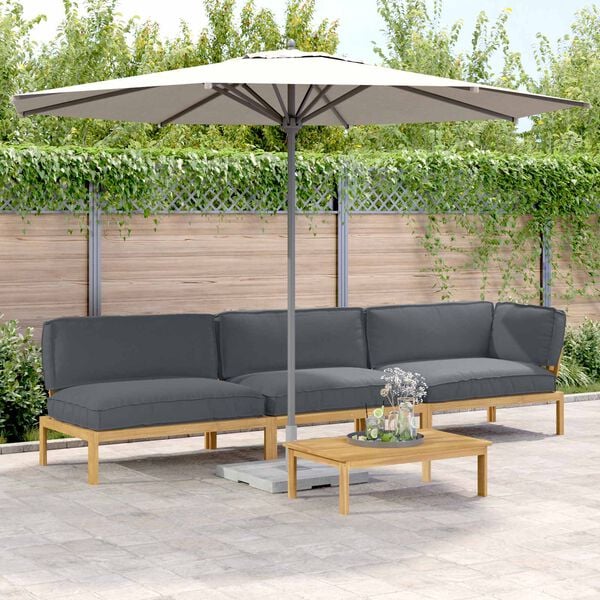 vidaXL Kanap&eacute; Szett p&aacute;rn&aacute;val Egysz&iacute;nű 4 pcs Antracit T&ouml;m&ouml;r Ak&aacute;cfa