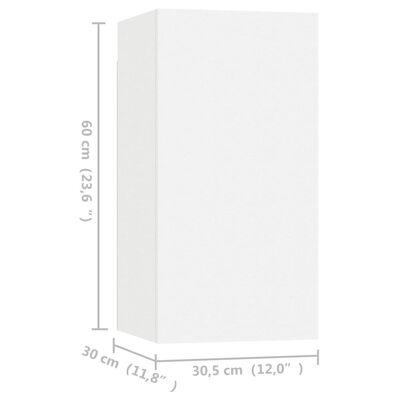 vidaXL 4 db fehér forgácslap TV-szekrény 30,5 x 30 x 60 cm