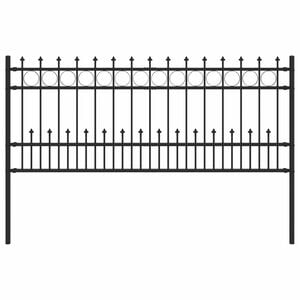 vidaXL T&uuml;sk&eacute;s gyűrűs ker&iacute;t&eacute;s HORST 200 x 130 cm Porsz&oacute;rt ac&eacute;l Fekete