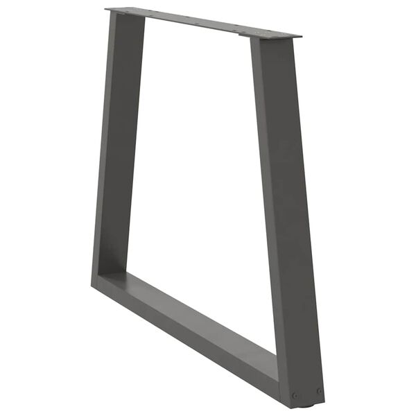 vidaXL 3 db antracitszürke, V-alakú acél étkezőasztalláb 90 x (72-73,3) cm