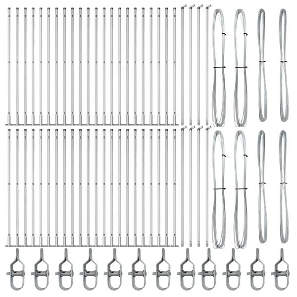 vidaXL Kerítésoszlop Egyéb 52 pcs Szürke 3,2 x 3,2 x 83,5 cm Acél