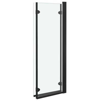 vidaXL 3 paneles fekete ESG zuhanyzó összecsukható ajtóval 130x138 cm