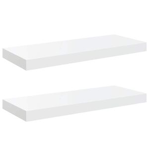 vidaXL 2 db magasf&eacute;nyű feh&eacute;r MDF lebegő fali polc 60 x 23,5 x 3,8 cm