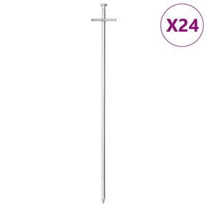 vidaXL 24 db horganyzott ac&eacute;l s&aacute;torc&ouml;vek 29,5 cm &Oslash;6 mm