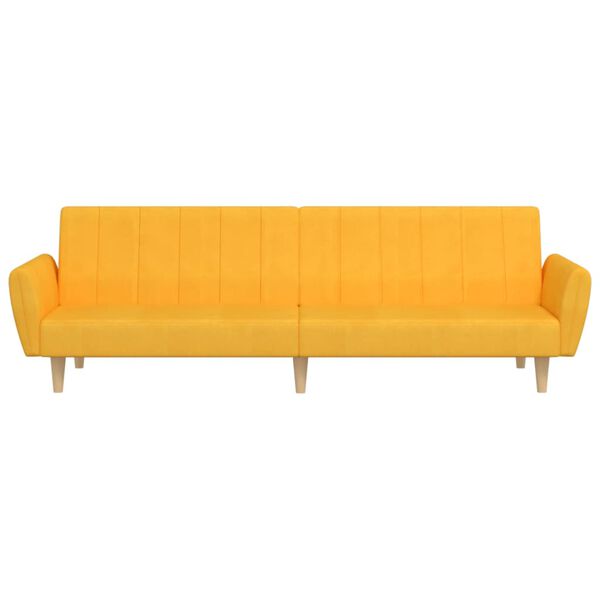 vidaXL k&eacute;tszem&eacute;lyes s&aacute;rga sz&ouml;vet kanap&eacute;&aacute;gy