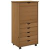 vidaXL G&ouml;rgős szekr&eacute;ny 53 x 39 x 103 cm T&ouml;m&ouml;r fenyőfa M&eacute;z barna