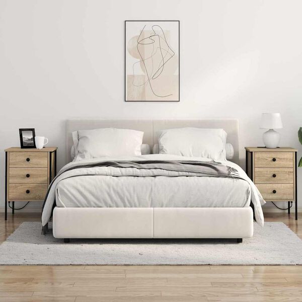 vidaXL &Eacute;jjeliszekr&eacute;ny 2 pcs Sonoma t&ouml;lgy 42 x 41 x 61 cm Faanyag