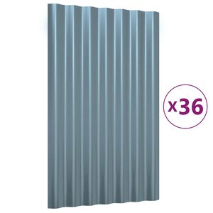 vidaXL 36 db sz&uuml;rke horganyzott ac&eacute;l tetőpanel 60x36 cm