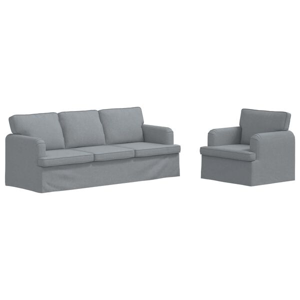 vidaXL Kanap&eacute; Szett 2 pcs Vil&aacute;gossz&uuml;rke 144 x 80 x 85 cm sz&ouml;vet