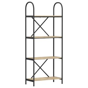vidaXL K&ouml;nyvespolc 4 szintes 60 x 30 x 146 cm Szerelt fa Sonoma t&ouml;lgy
