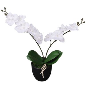 vidaXL műorchidea vir&aacute;gcser&eacute;ppel 30 cm feh&eacute;r