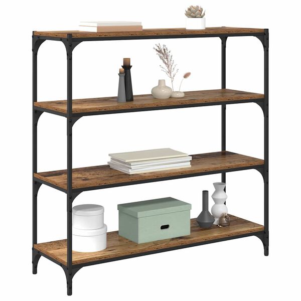 vidaXL K&ouml;nyvespolc &Ouml;reg fa 100 x 33 x 100 cm Műszaki fa &eacute;s vas