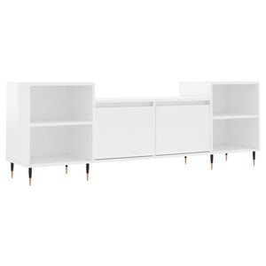 vidaXL feh&eacute;r magasf&eacute;nyű szerelt fa TV-szekr&eacute;ny 160x35x55 cm