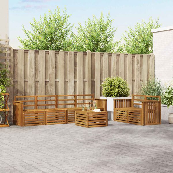 vidaXL &Uuml;lőgarnit&uacute;r&aacute;k 7 pcs Term&eacute;szetes T&ouml;m&ouml;r Ak&aacute;cfa